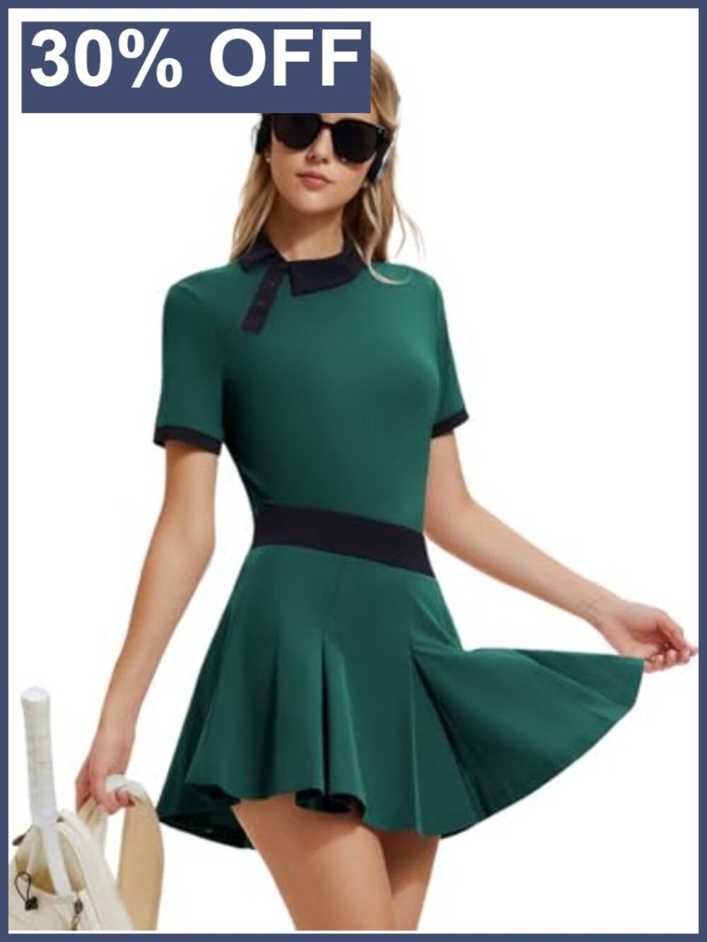 Women's Golf Skort Set 2 Piece Half Zip Polo & Pleated Tennis Skirt